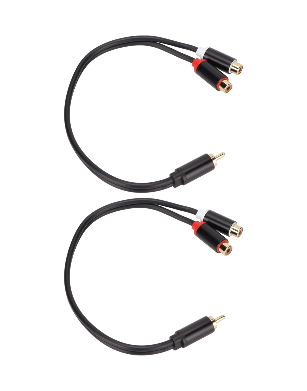 Shineyee 2 Adet Rca Splitter Kablosu - 1 Erkek 2 Dişi Y Tipi, Stereo/mono Dönüştürücü, Altın Kaplı, 0.3m, Hoparlör/av Subwoofer İçin 3686mff