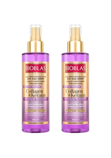 Bioblas Collagen & Keratin Saç Dökülmesine Karşı Sıvı Saç Kremi 2 x 200 ML
