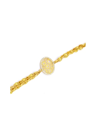 Bz 22 Ayar Altın Kaplama Spor Zirkon Taşlı Bayan Bileklik Blk-317 Gold