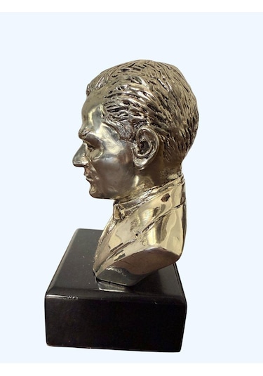 Atatürk Heykel Biblo 20 Cm Gümüş Renk