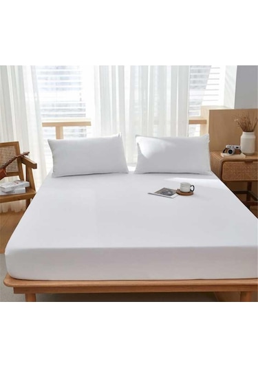 Totem Ranforce Yastık Kılıflı Lastikli Çarşaf Takımı 180 X 200 Battal Boy Beyaz