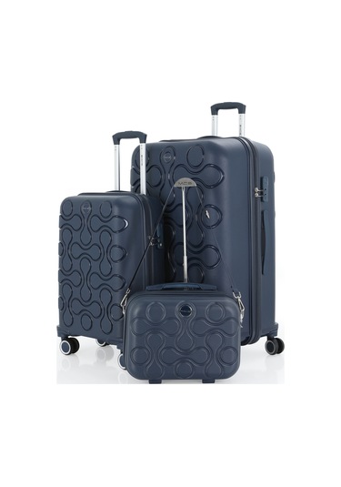 Mçs Polipropilen 3lü Valiz Seti Büyük & Kabin & Makyaj V376 S23sy1000053-set 00008 Lacivert