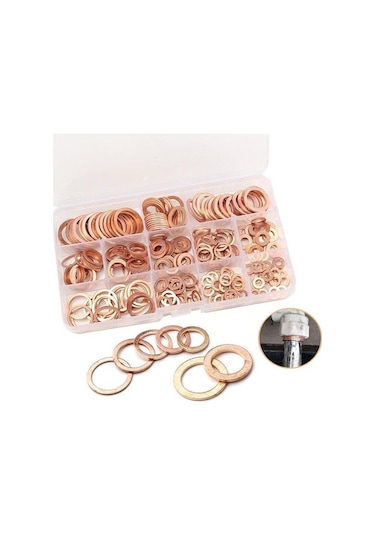 Pazly 300 Adet Bakır Conta Seti Düz Ringa Kiti