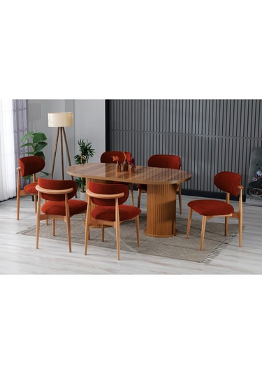 Dior Bohem Masa Sandalye Takımı Mutfak Salon Ofis Takımı Yemek Odası Takımı: Bordo