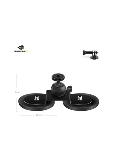 Ebitda Gopro Spor Kamerası Manyetik Araba Dışı Vakumlu Braket, İnsta360 Onex3 Standı, 66mm Çift Vakumlu Kupa, Çok Renkli Çok Renkli