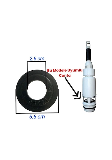 Visam Gömme Rezervuar Iç Takım Boşaltma Grubu Contası Siyah