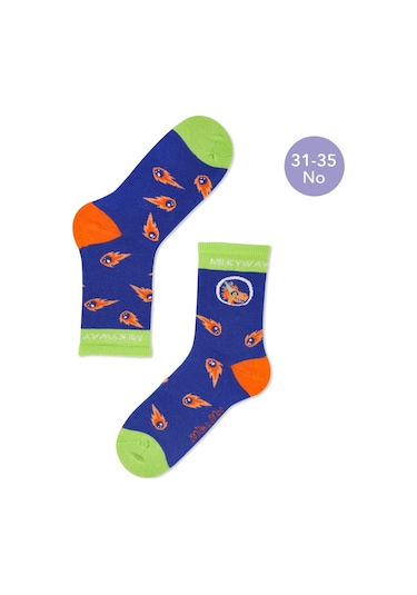 Milk&moo Ponix Çocuk 5'li Çorap Seti, 31-35 Numara, Yumuşak Ve Eğlenceli Tasarım Mor