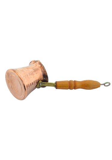 Ludıa Ahşap Saplı El Yapımı Dövme Bakır Cezve No2 Kahve Cezvesi