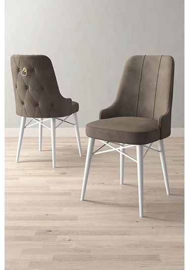 Loft Beyaz 80x132 Açılabilir Mdf Masa Yemek Odası Takımı, Mutfak Takımı 4 Sandalye, 1 Bench Cappuccino