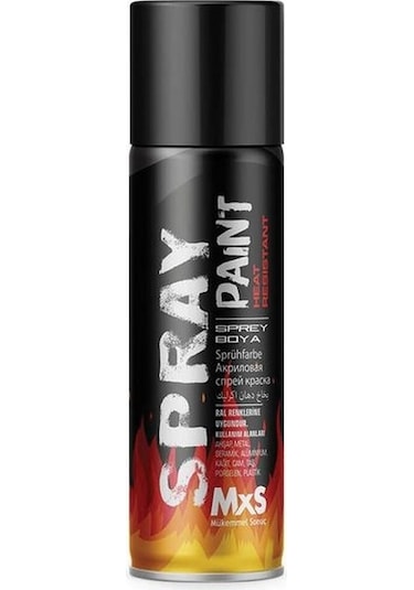Mxs Isıya Dayanıklı Sprey Boya Siyah Renk 400ml