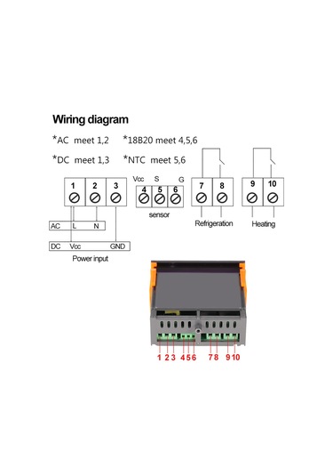 L-amaçlı Yüksek Doğruluk Dc 12v Led Dijital Sıcaklık Kontrol Cihazı Termostat 2 Röle Ntc Sensörü & Sıcaklık Alarmı