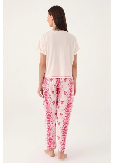 Pierre Cardin 8830-s Bayan Kısa Kol Pijama Takımı Vanilya