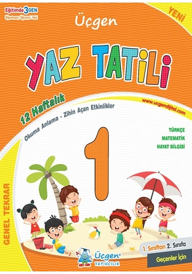 Üçgen 1. Sınıftan 2.sınıflara Geçenler İçin Yaz Tatil Seti Tatil+problem Kitabı