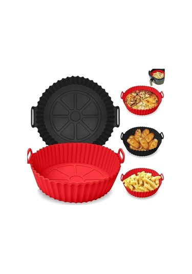 Qerhome 2'li Airfryer Silikon Pişirme Kabı 20 Cm Diğer