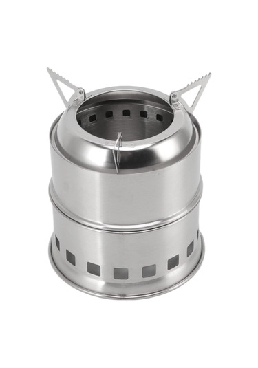 Jzcat Odun Yakma Kamp Sobası, Mini Paslanmaz Çelik Kamp Sobası Altın - Gümüş