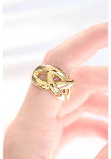 Düğüm Model Gold Renk Ayarlanabilir Yüzük - Tj-byk3126 Gold