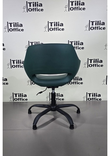 Monaco Çalışma Kesim Kuaför Koltuğu Yonca Sabit Siyah Ayak Koyu Yeşil