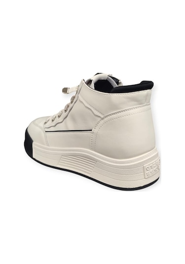 Guja 25k334 Kalın Taban Bilek Boy Kadın Sneakers Bot Siyah