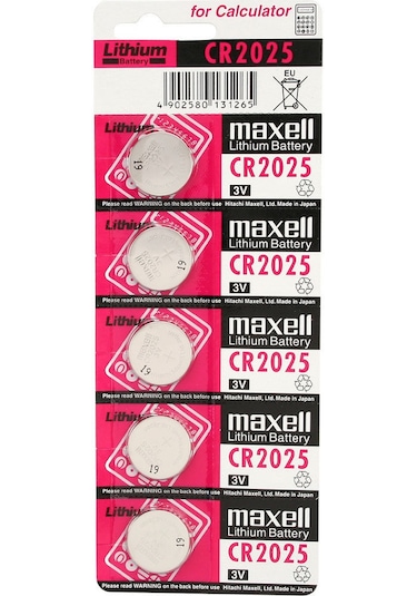 Maxell CR2025 3V Lityum Düğme Pil 5'li