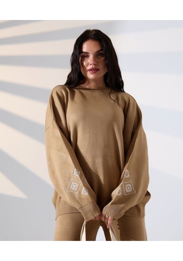 Marakeş Esintisi Alt-üst Triko Takım Kamel