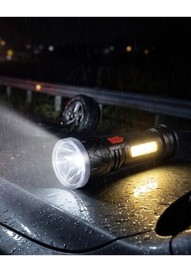 Cosmotex Uzun Menzilli Işıldak Şarjlı 9 Led 4 Kademeli Aydınlatma Yeşil
