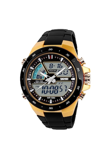 Leezsing Zamanı Yakalayan Şık Spor Saati: Suya Dayanıklı, Moda Tasarım, Altın Ve Siyah Kombinasyonlu Çok Renkli