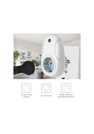 Wezone Akıllı Sıcaklık Kontrollü Zamanlayıcı Prizi, Işıklı Ekran, 230v 16a Avrupa Standartı, Pc Malzeme, 433.92 Mhz, Pil Yok