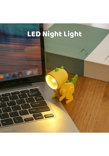 Pazly H46772p Karikatür Gece Lambası Çocuklar İçin Mini Dinozor Led Pembe Işık Diğer
