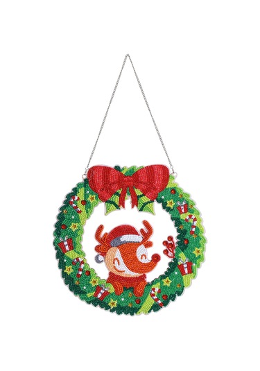 Ranyeek Noel Gül Simidi 30x30cm, Diamond Dıy Seti, Yıldız Taşlı Süs, Dz676 Modeli