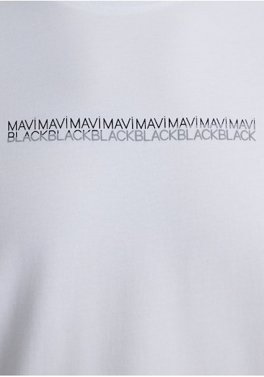 Mavi - Mavi Black Baskılı Beyaz Tişört 0612647-620 Beyaz