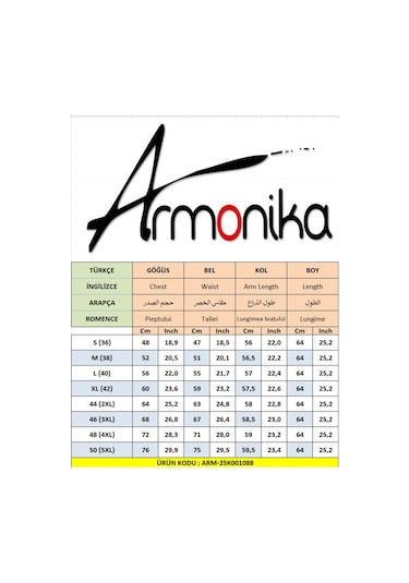 Armonika Kadın Beyaz V Yaka Balon Kol Desenli Gömlek Arm-25y001016