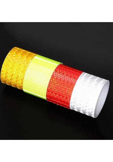 Sarı Güvenlik İşareti Yansıtıcı Bant Çıkartmaları Otomobiller İçin Araç Şekillendirici Kendinden Yapışkanlı Uyarı Bandı