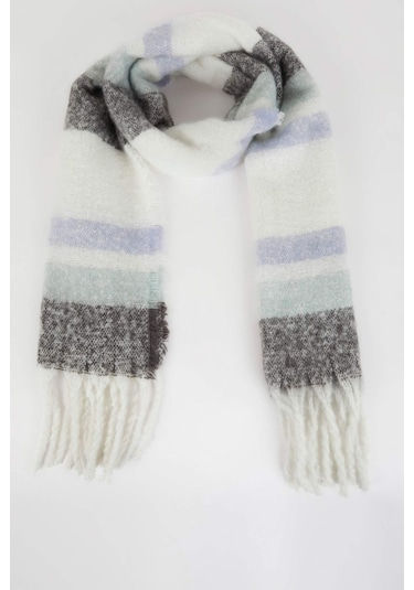 DeFacto Kadın Yumuşak Dokulu Renk Bloklu Atkı A6686AX24WNGR2