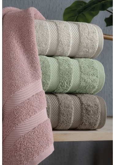 Altınbaşak Jakarlı 4 Lü 50x90 El Havlusu Nori Renkli