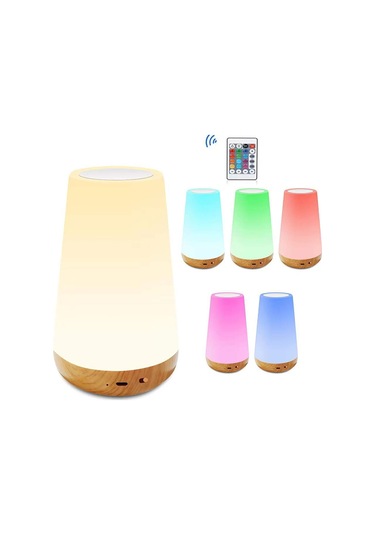 Uzaktan Kumandalı Dokunmatik Kontrollü Renkli Gece Lambası Rgb Renk Değiştiren Atmosfer Lambası Beyaz