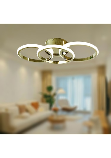 Tt305-3-sr Tt Aydınlatma 3 Renk Işık Sarı Kaplama 3 Lü Led Avize Krom