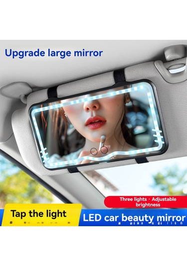 Vkemall Dokunmatik Ve 3 Işık Moduna Sahip Araba Led Aynası Şarj Edilebilir Tüm Arabalara