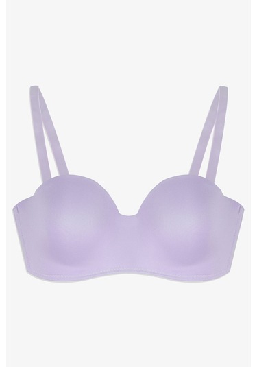 Kadın Dolgusuz Mikro Straplez Sütyen Lila