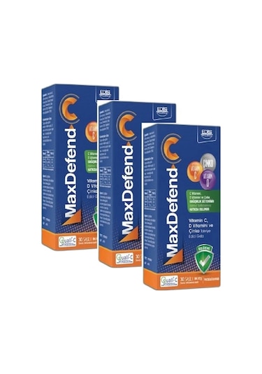 Edis Pharma Maxdefend Üçlü Etki C Vitamini D Vitamini Çinko 3 x 30 Saşe