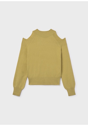 Mayoral Yeşil Kız Çocuk Omuzları Açık Kazak 7312 Yeşil