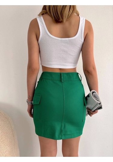 Körüklü Cep Etek Yeşil S24904 Yeşil
