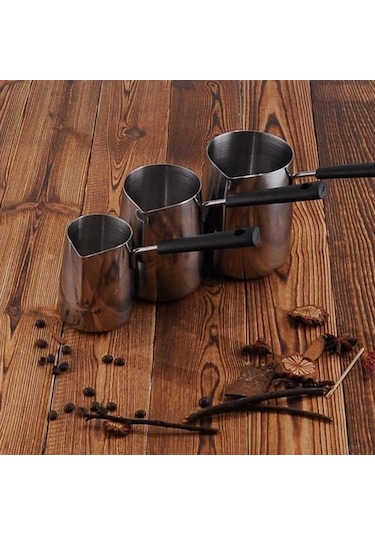 Paslanmaz Çelik Dıy Mum Balmumu Eritme Potası Sürahi Sabun Eriyik Süt Köpürtme 350ml