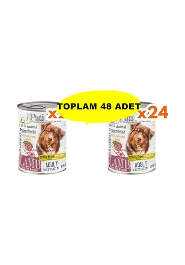 Patilife Yüksek Proteinli Kuzu Etli Konserve Mama 2 x 24'lü