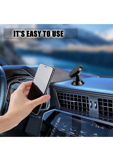 Mufunye Siyah Manyetik Araç Telefon Tutucu - 360 Dönebilen Evrensel Dashbord/ofis Uyumlu, Güçlü Tutucu İle Sağlıklı Sürücü Kolu 1 Adet