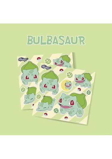 Mini Things Art Özel Tasarım Balbazar Bulbasaur Pokemon Sticker 15 Parça Set -1 Adet-