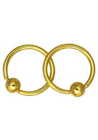 Homyl 1 Çift Paslanmaz Çelik Burun Tragus Dudak Tutucu Boncuklu Altın