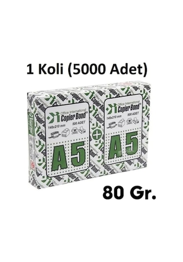Vege Copier Bond A5 Fotokopi Kağıdı 1 Koli 5000 Adet