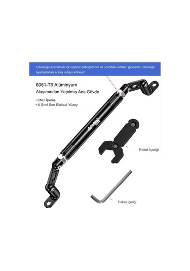 Nukrotech Gidon Ara Bar Hb6 2 Ayna Dibi Arası Crossbar Çubuğu Ve