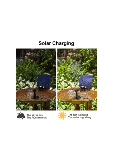 Boatshop1 1.5w Mini Pompa 1.5w Mini Dış Mekan Solar Fıskiye Pompası Dıy Seti Ipx8 Su Geçirmez Balık Havuzları Kuş Banyoları İçin Altı Nozul Dahil