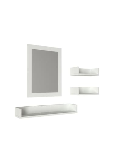 Dekorister Simon Banyo Üst Dolabı Aynalı Etajer Beyaz